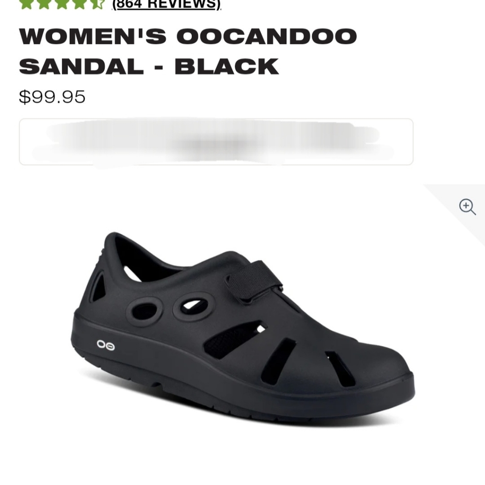 OOFOS oocandoo unisex black W10, M8